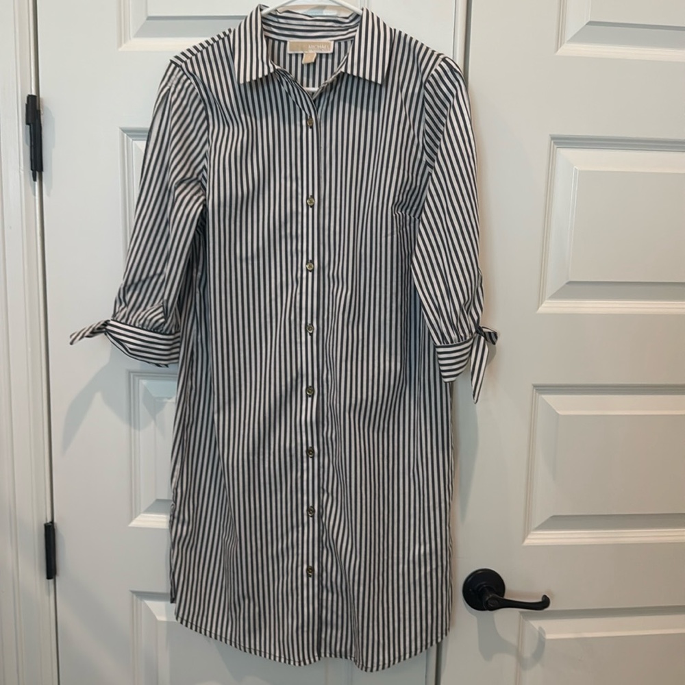 Michael Michael Kors Striped Tunic Dress Button Down Size 2